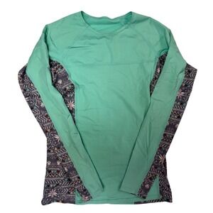 Women's Patagonia Short-Sleeved Micro Swell Rashguard Swim Top Size S Green